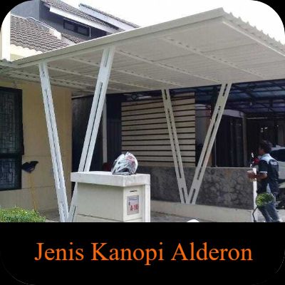 Kanopi Alderon tahan panas,anti bocor,rangka baja ringan kuat,desain modern dan elegan.