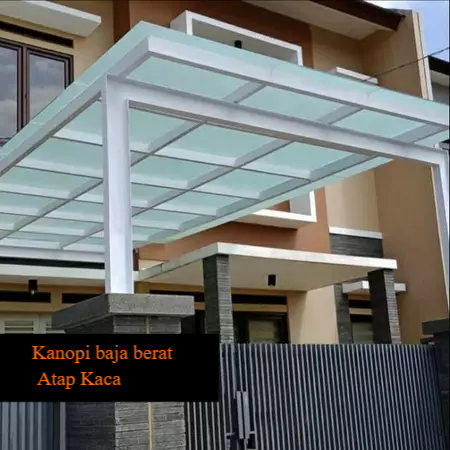 Kanopi kaca besi berat
