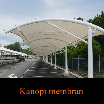 Kanopi membran modern dengan desain elegan,tahan panas,dan anti hujan dirancang untuk teras rumah dan area komersial.